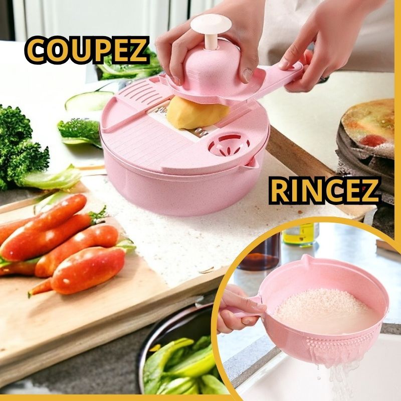 mandoline-cuisine-coupe-légumineuses-rose-multifonction